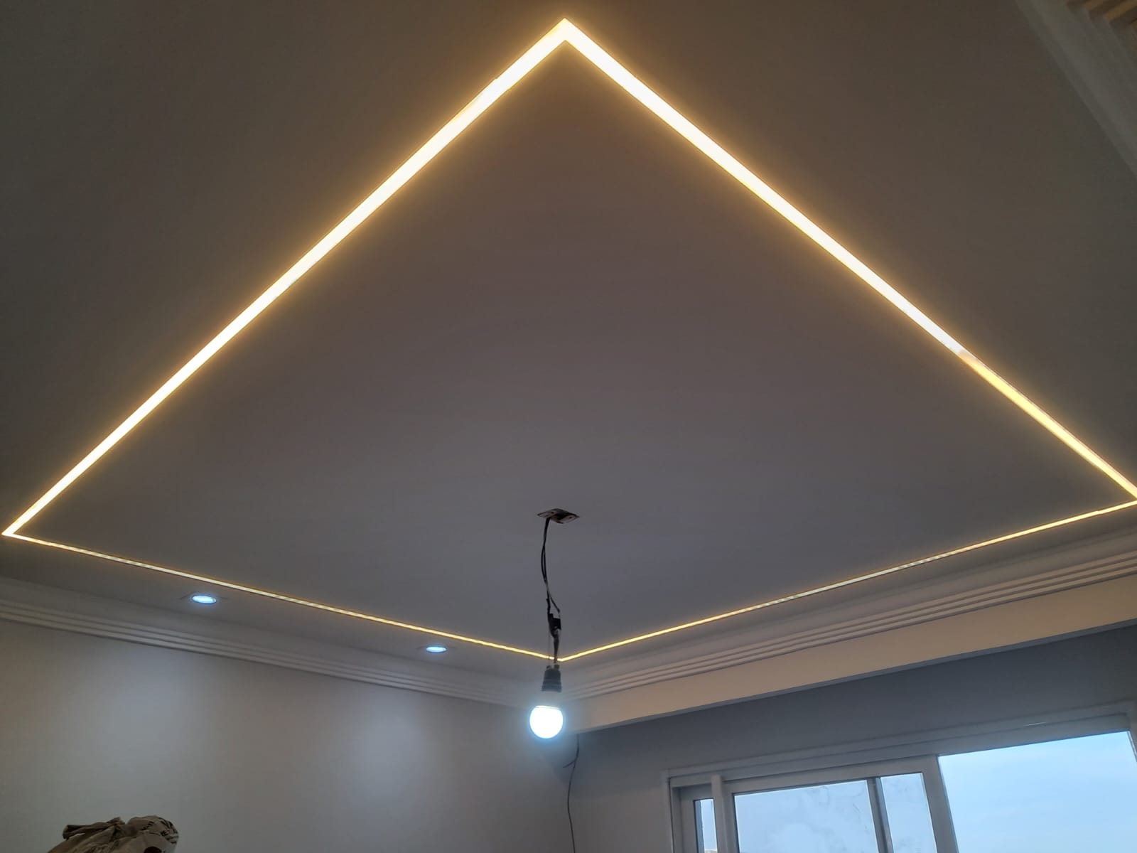 Forro de gesso com iluminação em LED